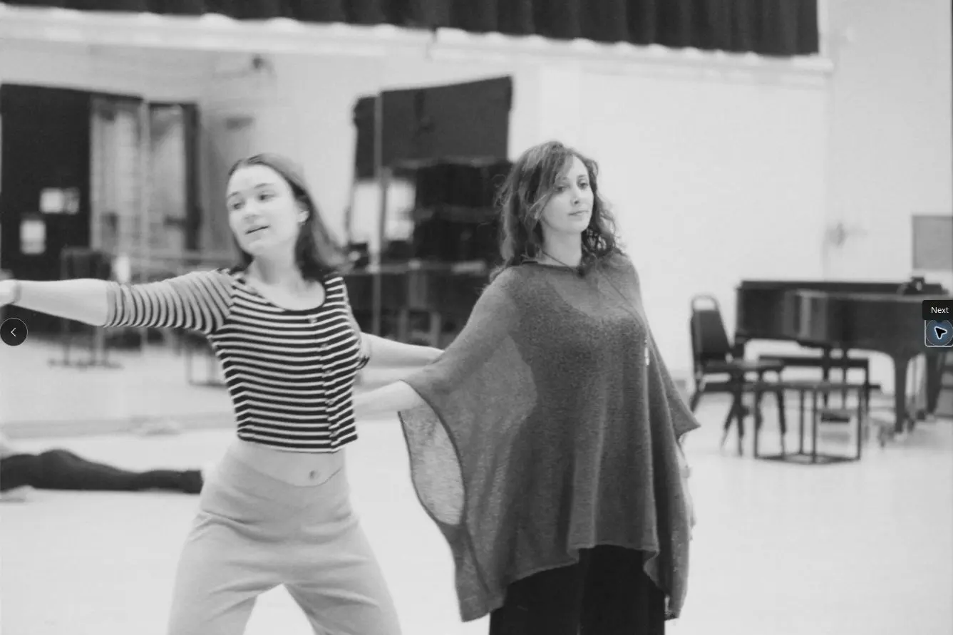Students exploring gesture and ensemble movement